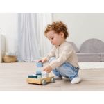 Jucarii, Copii si Bebe - Jucarii si jocuri - Jucarii bebelusi - Jucarii de tras/impins - Eichhorn Jucarie de Tras Remorca de Constructii din Lemn 18 cm - Infinity.ro