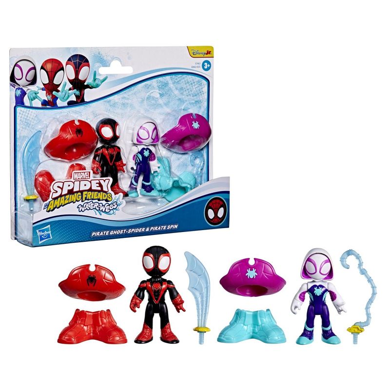 Jucarii, Copii si Bebe - Jucarii si jocuri - Figurine - Spidey si Prietenii lui Uimitori Marvel Water Webs Set 2 Figurine Ghost Spider si Pirate Spin cu Accesorii - Infinity.ro
