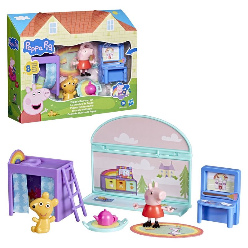 Jucarii, Copii si Bebe - Jucarii si jocuri - Figurine - Peppa Pig Set de Joaca Dormitorul lui Peppa cu Figurine si Accesorii - Infinity.ro