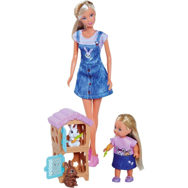 Jucarii, Copii si Bebe - Jucarii si jocuri - Papusi si accesorii - Papusi - Steffi Love Set Familia Iepurasilor cu 2 Papusi si Accesorii - Infinity.ro