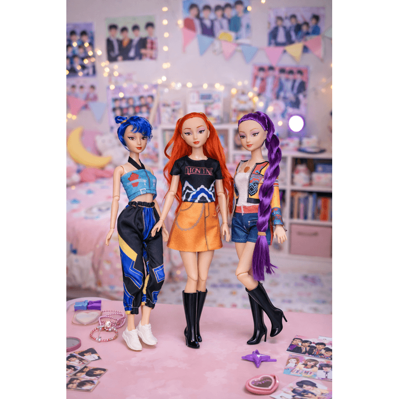 Jucarii, Copii si Bebe - Jucarii si jocuri - Papusi si accesorii - Papusi - Fayola Set 3 Papusi K-POP / KPOP Vanatorii de Demoni - Infinity.ro