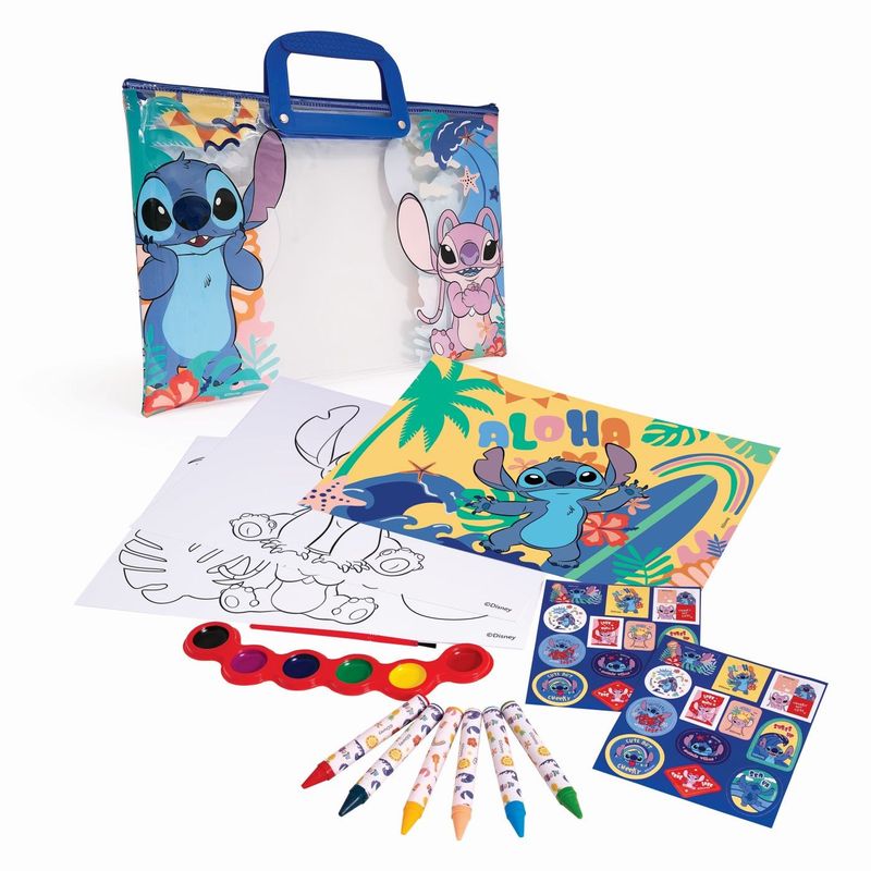 Jucarii, Copii si Bebe - Jucarii si jocuri - Jucarii & jocuri educative - Seturi pictura si desen - Happi Hobbi Set pentru Pictura in Geanta Transparenta Stitch - Infinity.ro