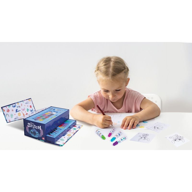 Jucarii, Copii si Bebe - Jucarii si jocuri - Jucarii & jocuri educative - Seturi pictura si desen - Set de Pictura in Valiza de Carton Stitch - Infinity.ro