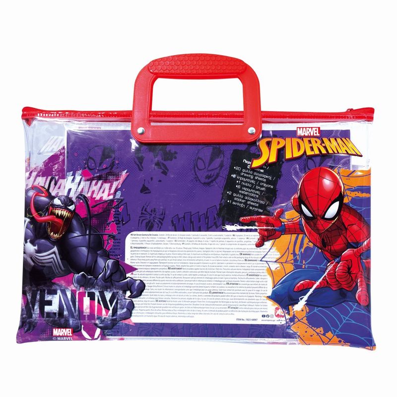 Jucarii, Copii si Bebe - Jucarii si jocuri - Jucarii & jocuri educative - Seturi pictura si desen - Set de Pictura Geanta Transparenta Spider Man Evergreen - Infinity.ro