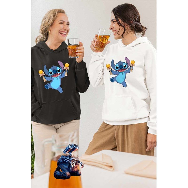 Fashion, accesorii si bijuterii - Femei - Imbracaminte femei - Hanorace femei - Hanorac Femei Kendama Stitch Lilo Desene Animate, alb, marime 2XL - Infinity.ro