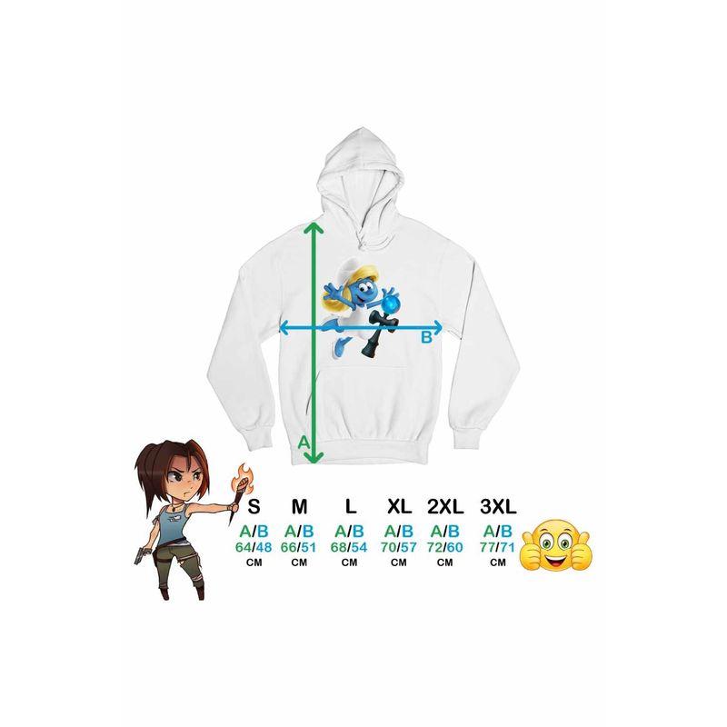 Fashion, accesorii si bijuterii - Femei - Imbracaminte femei - Hanorace femei - Hanorac Femei Kendama Strumfita Strumfii Gargamel, alb, marime 2XL - Infinity.ro