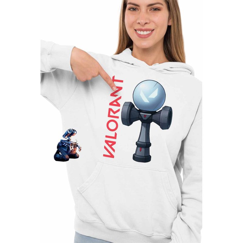 Fashion, accesorii si bijuterii - Femei - Imbracaminte femei - Hanorace femei - Hanorac Femei Kendama Valorant Gamer Rank Agent, alb, marime 2XL - Infinity.ro