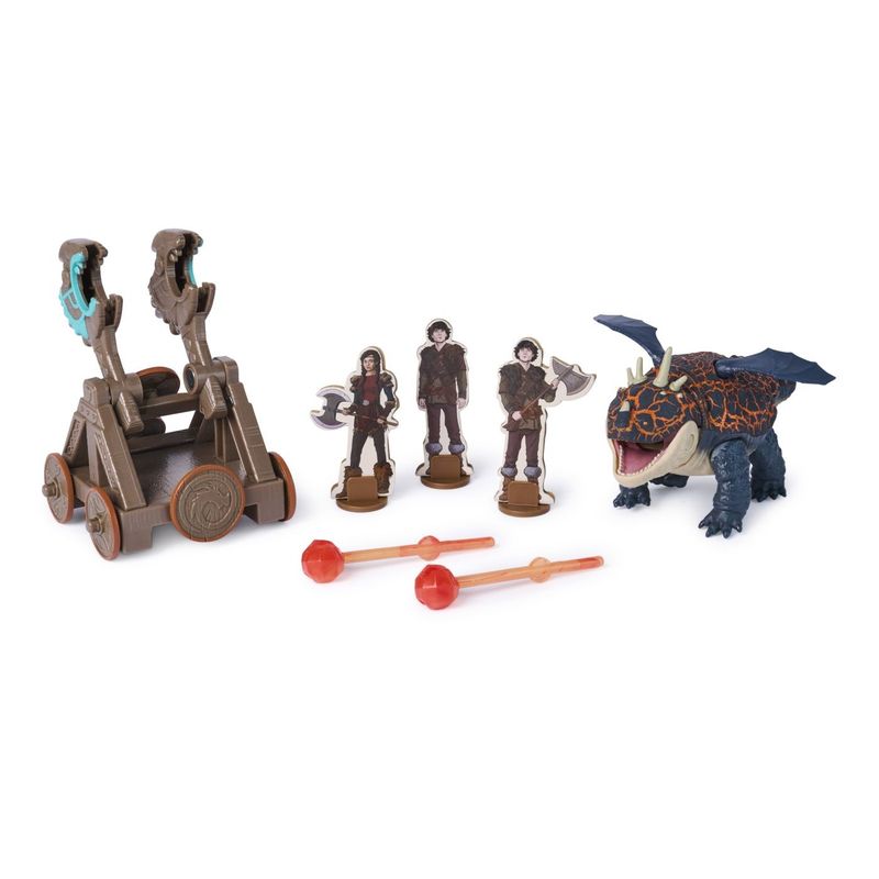 Jucarii, Copii si Bebe - Jucarii si jocuri - Jucarii & jocuri educative - Jucarii interactive - Cum Sa Iti Dresezi Dragonul Incercarea Flacarii Set de Joaca Catapulta Explozie si Dragonul Gronckle - Infinity.ro
