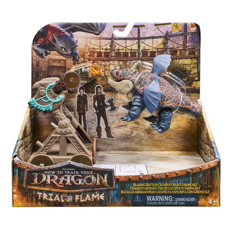 Jucarii, Copii si Bebe - Jucarii si jocuri - Jucarii & jocuri educative - Jucarii interactive - Cum Sa Iti Dresezi Dragonul Incercarea Flacarii Set de Joaca Catapulta Explozie si Dragonul Gronckle - Infinity.ro