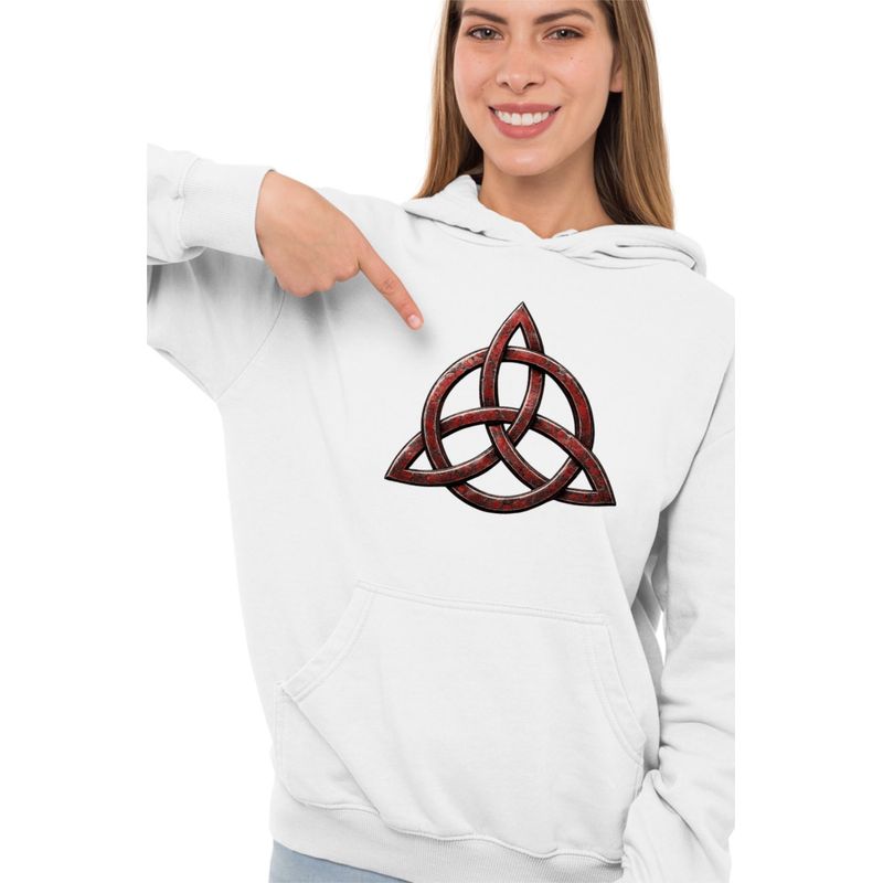 Fashion, accesorii si bijuterii - Femei - Imbracaminte femei - Hanorace femei - Hanorac Femei Led Zeppelin Triquetra Vikings, alb, marime 2XL - Infinity.ro