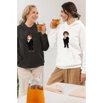 Fashion, accesorii si bijuterii - Femei - Imbracaminte femei - Hanorace femei - Hanorac Femei Lewis Capaldi Chibi Cartoon, alb, marime 2XL - Infinity.ro
