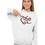 Fashion, accesorii si bijuterii - Femei - Imbracaminte femei - Hanorace femei - Hanorac Femei Led Zeppelin Zoso Merch, alb, marime 2XL - Infinity.ro