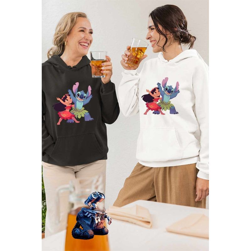 Fashion, accesorii si bijuterii - Femei - Imbracaminte femei - Hanorace femei - Hanorac Femei Lilo Stitch Dans Hawaii, alb, marime 2XL - Infinity.ro