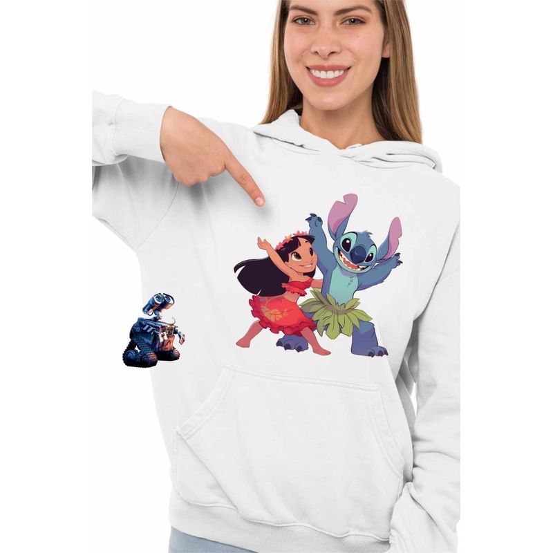 Fashion, accesorii si bijuterii - Femei - Imbracaminte femei - Hanorace femei - Hanorac Femei Lilo Stitch Dans Hawaii, alb, marime 2XL - Infinity.ro