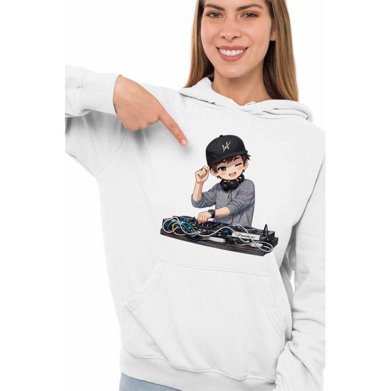 Fashion, accesorii si bijuterii - Femei - Imbracaminte femei - Hanorace femei - Hanorac Femei Lost Frequencies DJ Part, alb, marime 2XL - Infinity.ro
