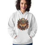 Fashion, accesorii si bijuterii - Femei - Imbracaminte femei - Hanorace femei - Hanorac Femei Lup Mistic Native American, alb, marime 2XL - Infinity.ro