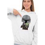 Fashion, accesorii si bijuterii - Femei - Imbracaminte femei - Hanorace femei - Hanorac Femei Mandalorian Grogu Baby Yoda Star Wars, alb, marime 2XL - Infinity.ro