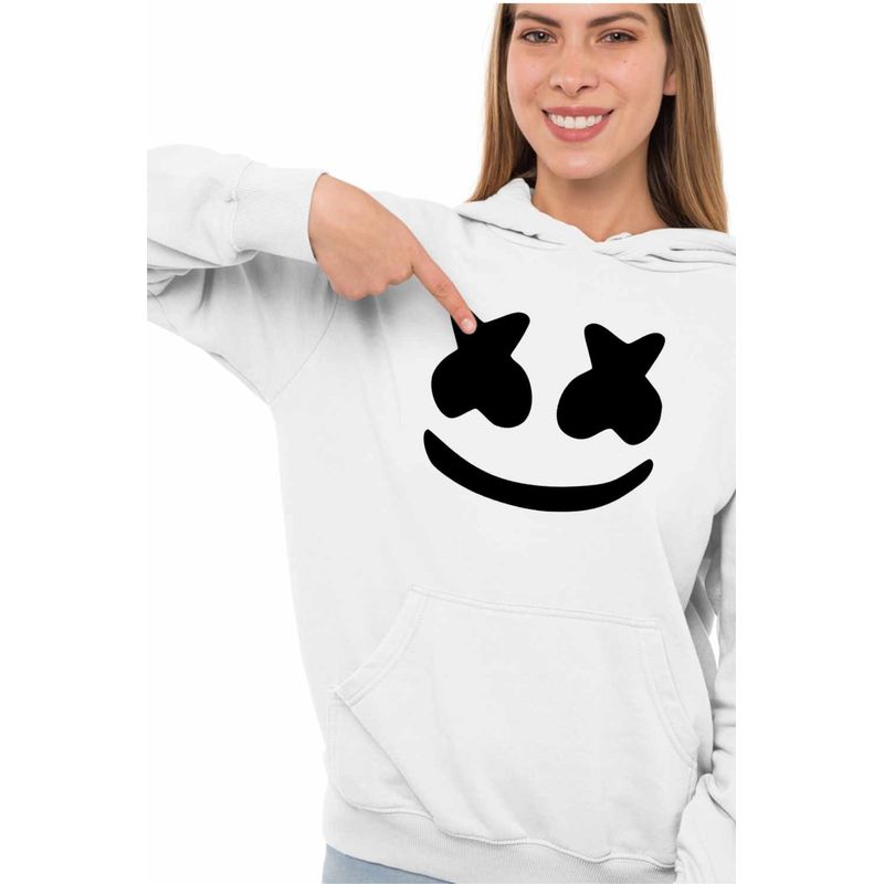 Fashion, accesorii si bijuterii - Femei - Imbracaminte femei - Hanorace femei - Hanorac Femei Marshmello Music DJ, alb, marime 2XL - Infinity.ro