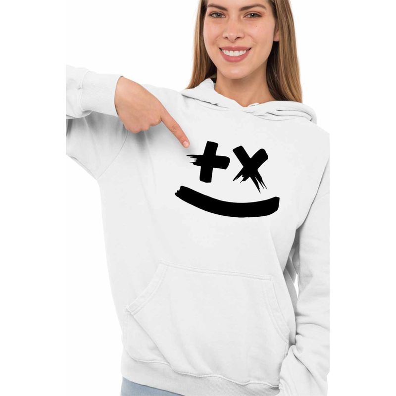Fashion, accesorii si bijuterii - Femei - Imbracaminte femei - Hanorace femei - Hanorac Femei Martin Garrix Plus Vibe Symbol, alb, marime 2XL - Infinity.ro