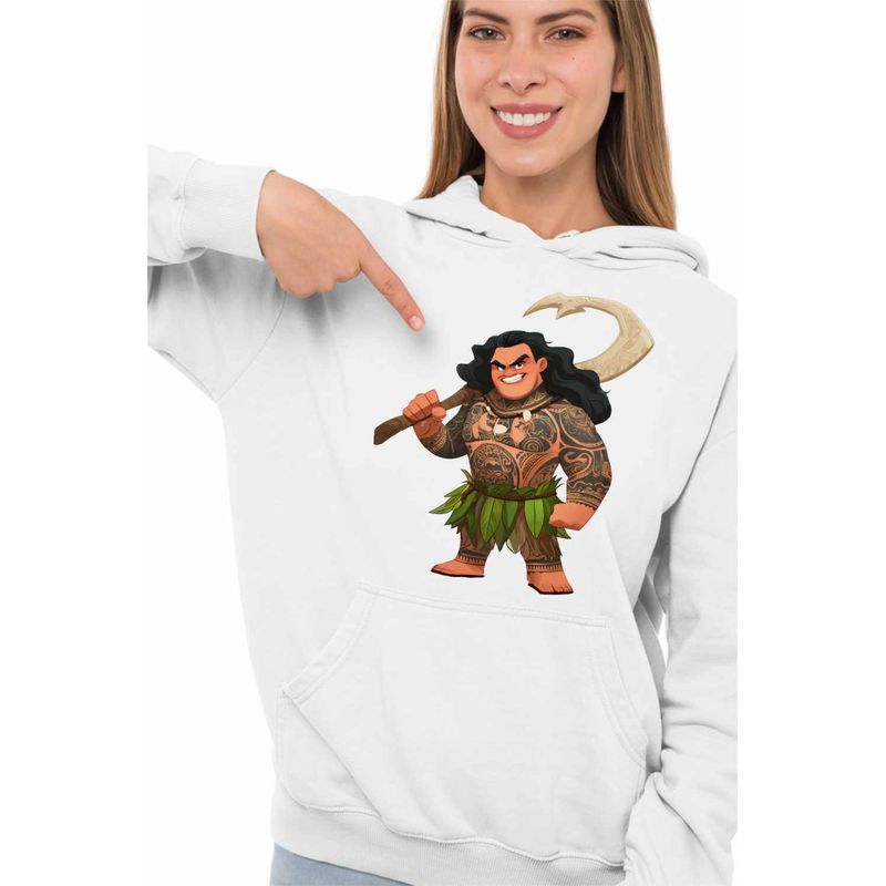 Fashion, accesorii si bijuterii - Femei - Imbracaminte femei - Hanorace femei - Hanorac Femei Maui Moana Vaiana, alb, marime 2XL - Infinity.ro