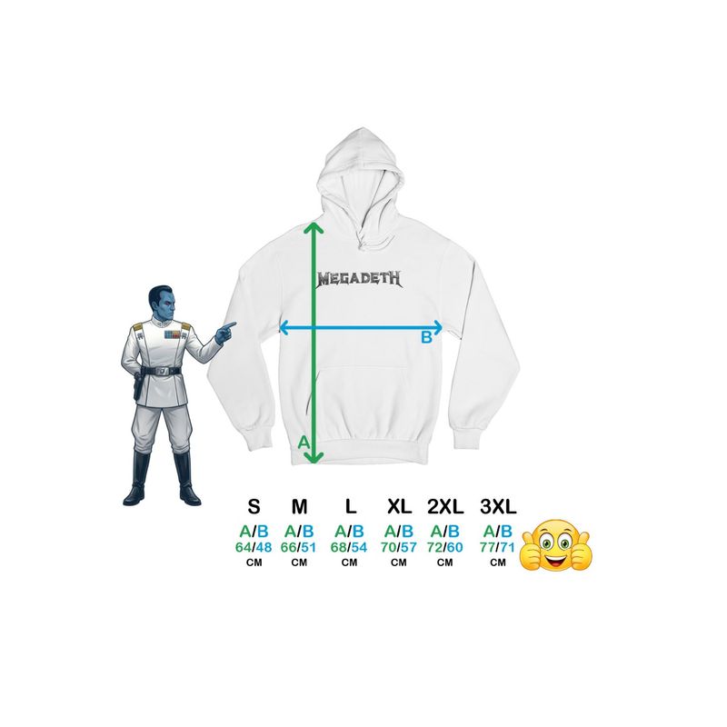 Fashion, accesorii si bijuterii - Femei - Imbracaminte femei - Hanorace femei - Hanorac Femei Megadeth Heave Metal Merch, alb, marime 2XL - Infinity.ro