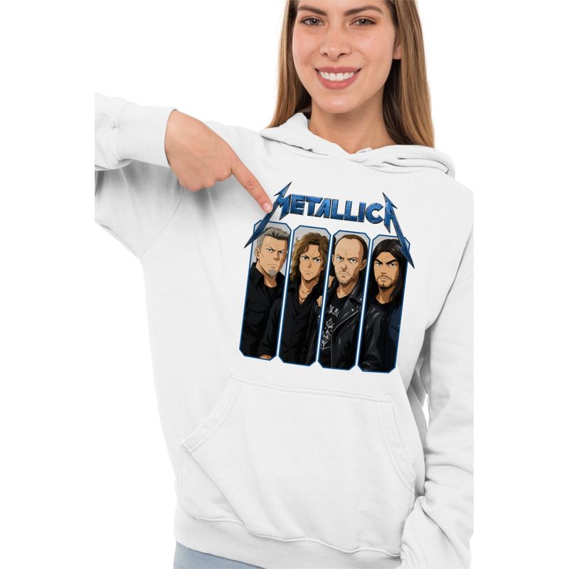 Fashion, accesorii si bijuterii - Femei - Imbracaminte femei - Hanorace femei - Hanorac Femei Metallica Four Horsemen Merch, alb, marime 2XL - Infinity.ro