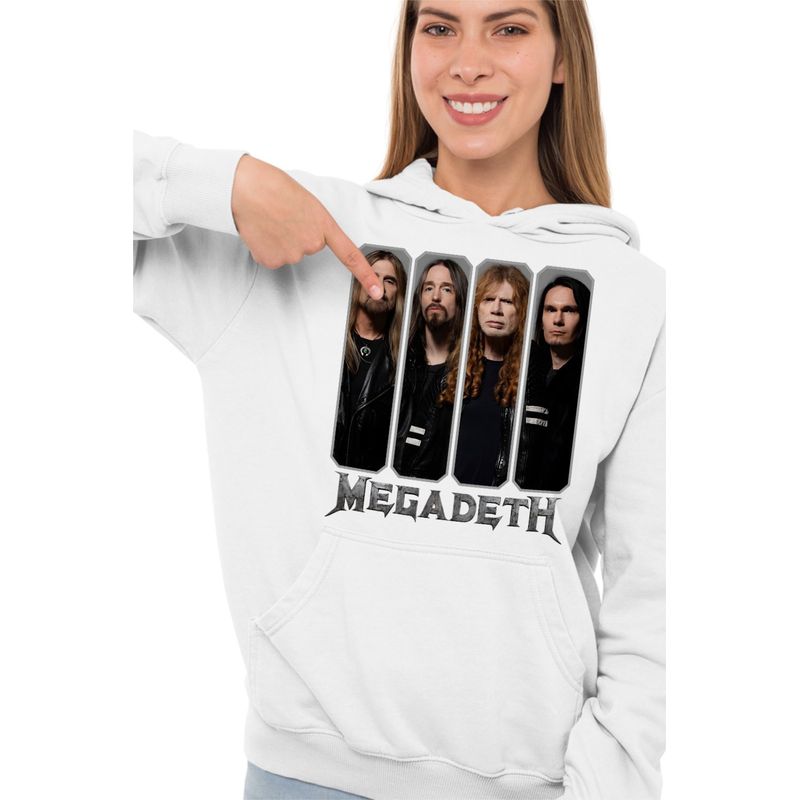 Fashion, accesorii si bijuterii - Femei - Imbracaminte femei - Hanorace femei - Hanorac Femei Megadeth Legend Heave Metal, alb, marime 2XL - Infinity.ro