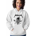 Fashion, accesorii si bijuterii - Femei - Imbracaminte femei - Hanorace femei - Hanorac Femei Metallica Merch Skeleton, alb, marime 2XL - Infinity.ro