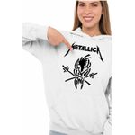 Fashion, accesorii si bijuterii - Femei - Imbracaminte femei - Hanorace femei - Hanorac Femei Metallica Merch Skeleton, alb, marime 2XL - Infinity.ro