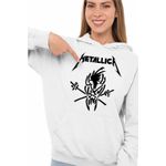 Fashion, accesorii si bijuterii - Femei - Imbracaminte femei - Hanorace femei - Hanorac Femei Metallica Merch Skeleton, alb, marime 2XL - Infinity.ro