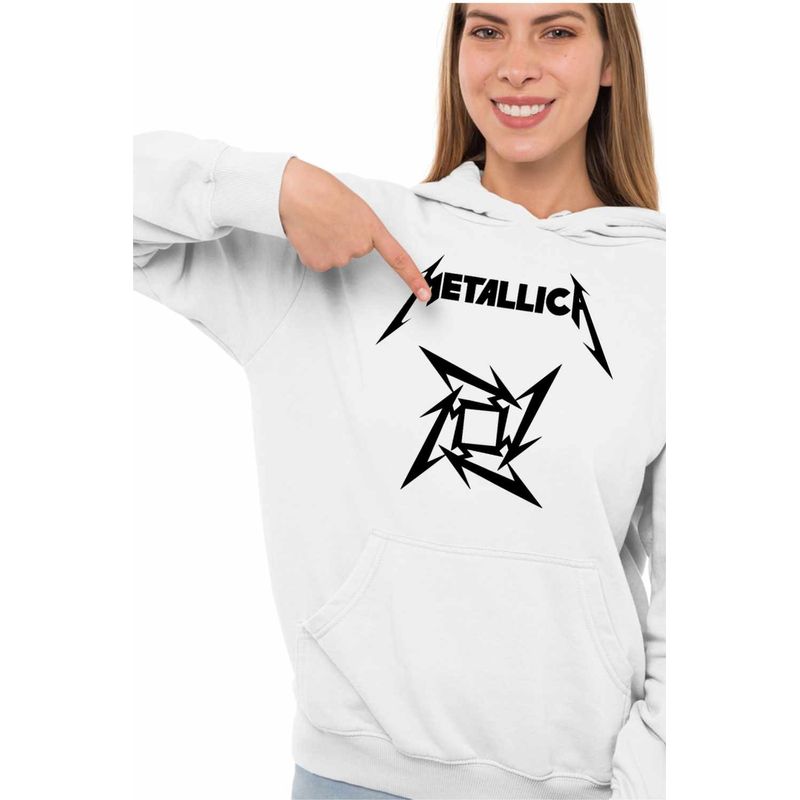 Fashion, accesorii si bijuterii - Femei - Imbracaminte femei - Hanorace femei - Hanorac Femei Metallica Merch Seek Destroy, alb, marime 2XL - Infinity.ro