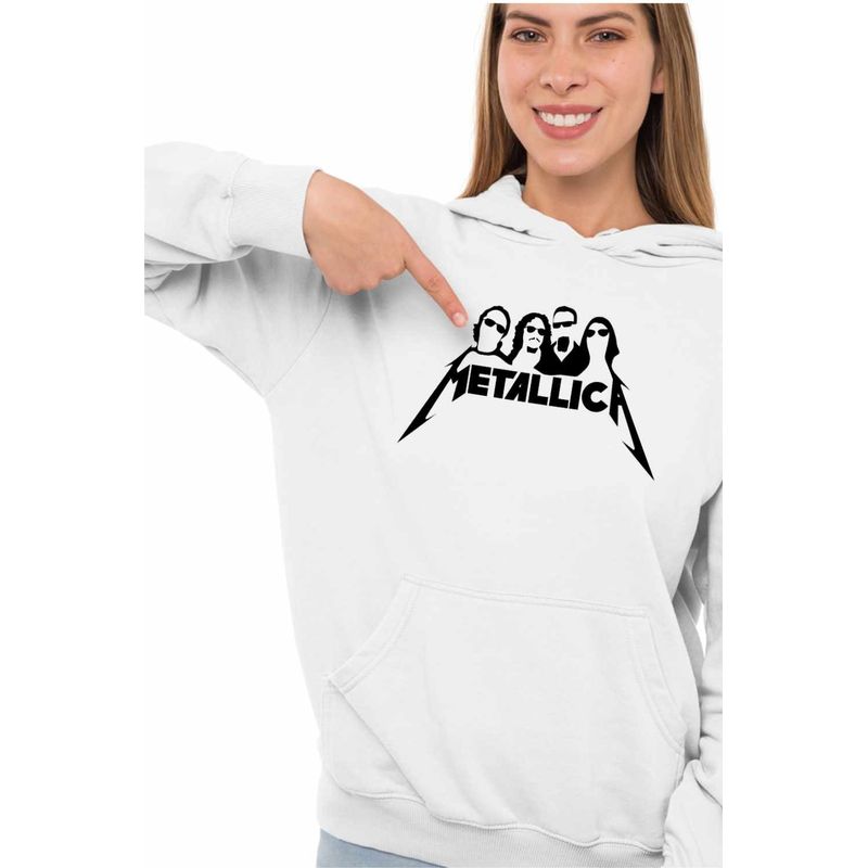 Fashion, accesorii si bijuterii - Femei - Imbracaminte femei - Hanorace femei - Hanorac Femei Metallica Rock Legend Merch, alb, marime 2XL - Infinity.ro