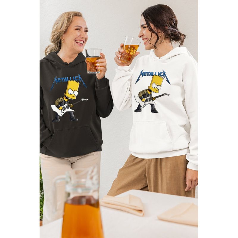 Fashion, accesorii si bijuterii - Femei - Imbracaminte femei - Hanorace femei - Hanorac Femei Metallica The Simpsons Bart Merch, alb, marime 2XL - Infinity.ro