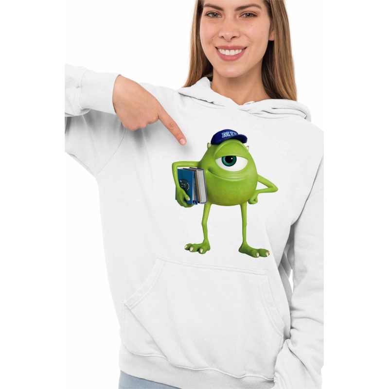 Fashion, accesorii si bijuterii - Femei - Imbracaminte femei - Hanorace femei - Hanorac Femei Mike Monsters University, alb, marime 2XL - Infinity.ro