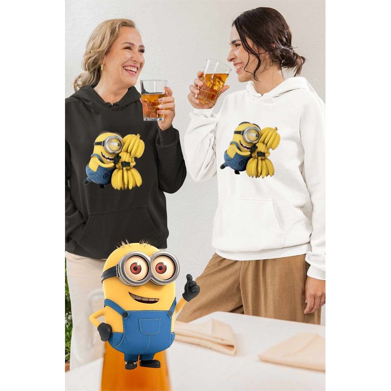 Fashion, accesorii si bijuterii - Femei - Imbracaminte femei - Hanorace femei - Hanorac Femei Minions Banana Despicable, alb, marime 2XL - Infinity.ro