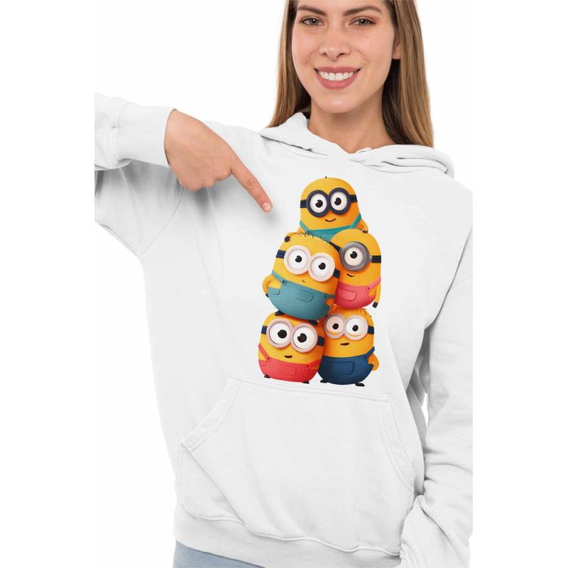 Fashion, accesorii si bijuterii - Femei - Imbracaminte femei - Hanorace femei - Hanorac Femei Minions Despicable Minioni, alb, marime 2XL - Infinity.ro