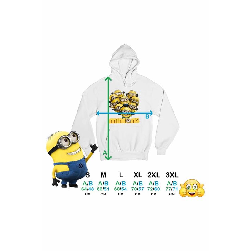 Fashion, accesorii si bijuterii - Femei - Imbracaminte femei - Hanorace femei - Hanorac Femei Minions Heart Love Valentines Day Dragobete Minioni, alb, marime 2XL - Infinity.ro