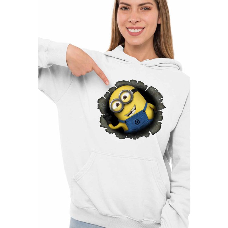 Fashion, accesorii si bijuterii - Femei - Imbracaminte femei - Hanorace femei - Hanorac Femei Minions Pop-up Despicable, alb, marime 2XL - Infinity.ro