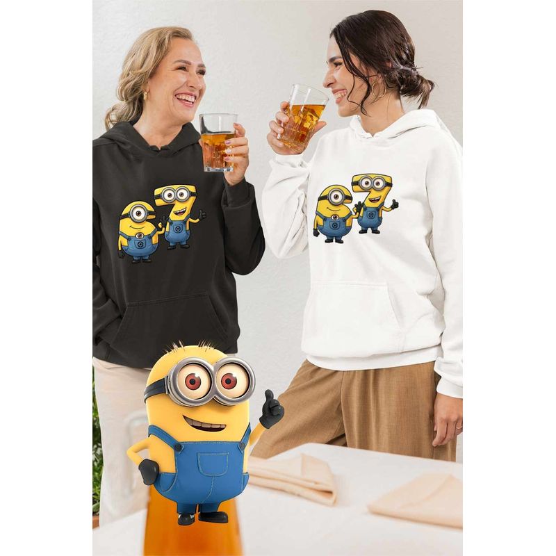 Fashion, accesorii si bijuterii - Femei - Imbracaminte femei - Hanorace femei - Hanorac Femei Minions Six Seven 67 Sase Sapte Despicable, alb, marime 2XL - Infinity.ro