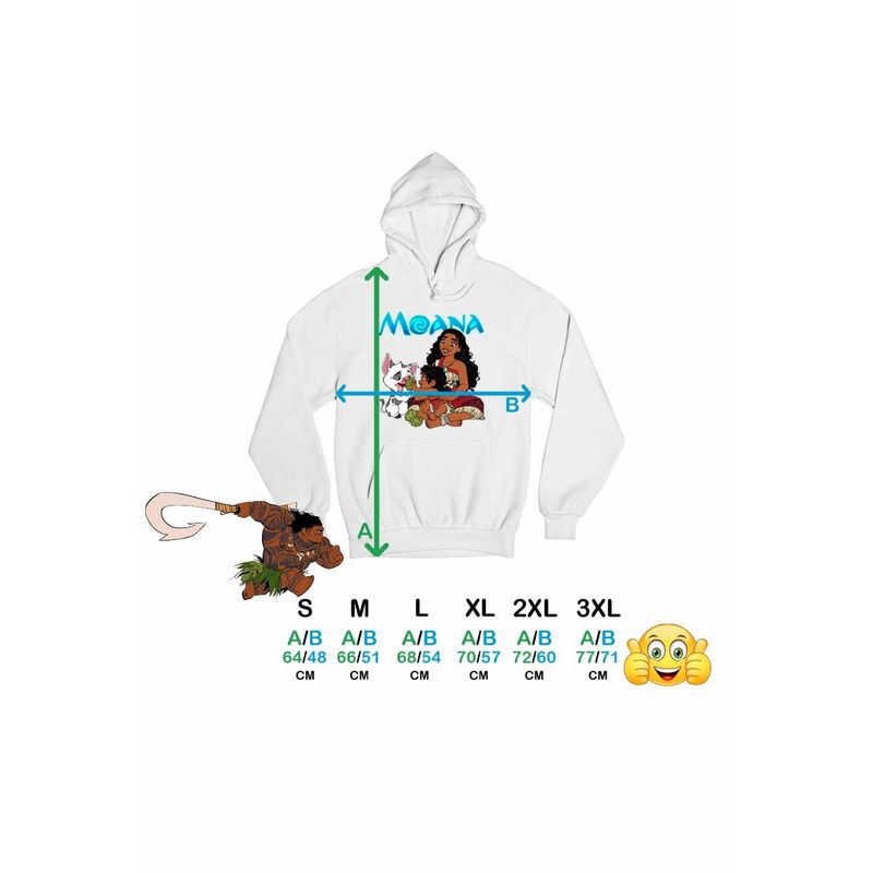 Fashion, accesorii si bijuterii - Femei - Imbracaminte femei - Hanorace femei - Hanorac Femei Moana Pua Simea Vaiana, alb, marime 2XL - Infinity.ro