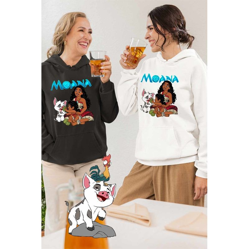 Fashion, accesorii si bijuterii - Femei - Imbracaminte femei - Hanorace femei - Hanorac Femei Moana Pua Simea Vaiana, alb, marime 2XL - Infinity.ro