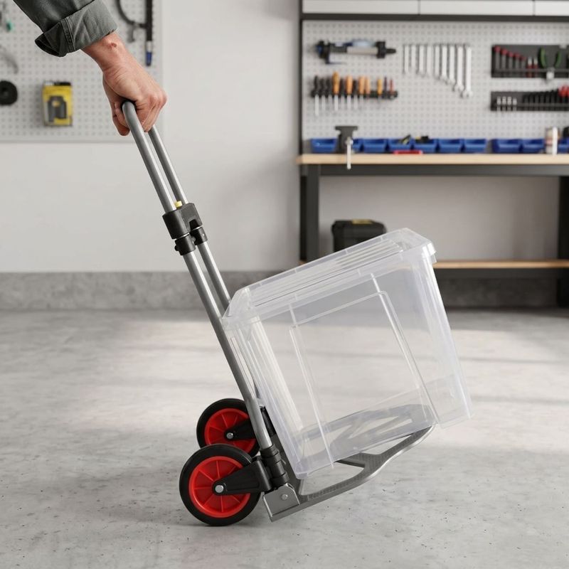 Casa si Gradina - Constructii - Depozitare, transport si protectie - Echipamente pentru transport si ridicat - Carucior pentru transport, pliabil, cu maner telescopic, max. 60 kg, platforma rabatabila - Infinity.ro