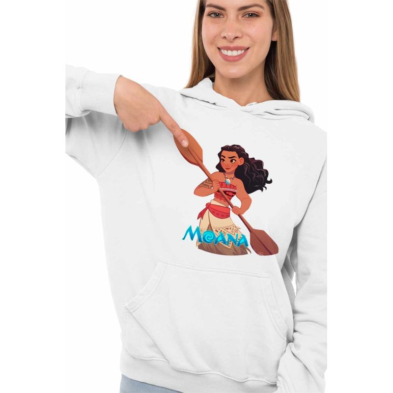 Fashion, accesorii si bijuterii - Femei - Imbracaminte femei - Hanorace femei - Hanorac Femei Moana Vaiana, alb, marime 2XL - Infinity.ro
