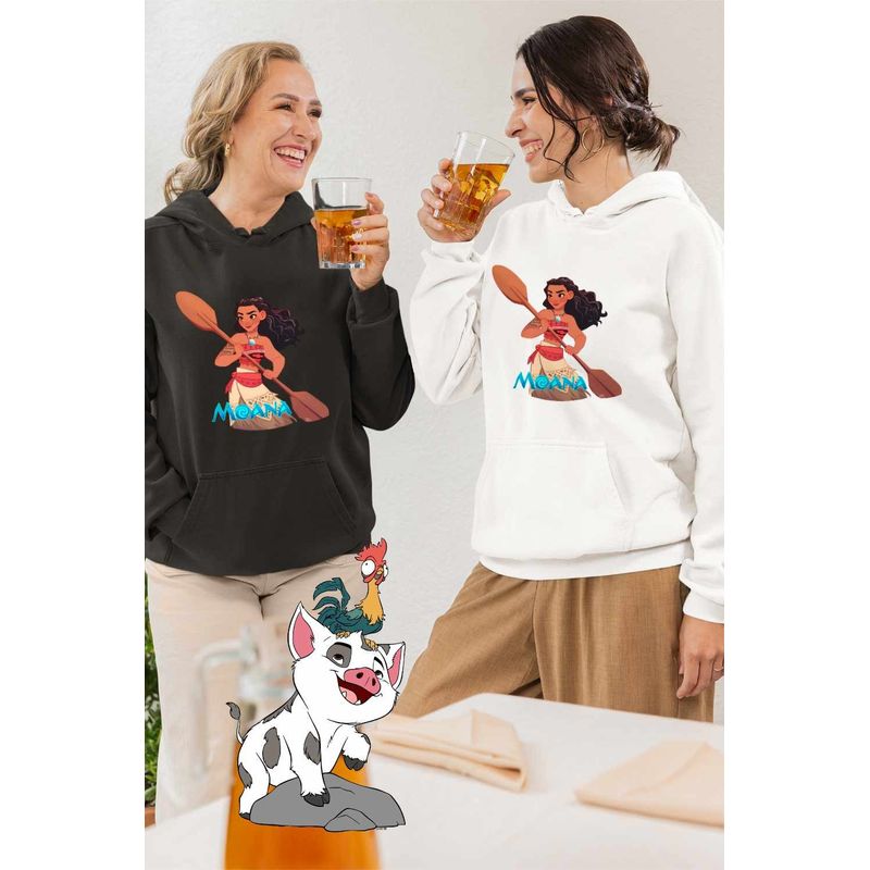 Fashion, accesorii si bijuterii - Femei - Imbracaminte femei - Hanorace femei - Hanorac Femei Moana Vaiana, alb, marime 2XL - Infinity.ro