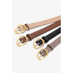 Fashion, accesorii si bijuterii - Femei - Accesorii femei - Curele femei - Set 4 Curele pentru Femei din Piele Ecologica de Calitate Superioara si Catarama Aurie, Negru, Maro, Gri si Crem, 110 cm - Infinity.ro