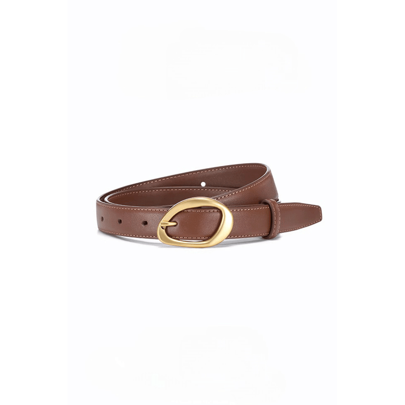 Fashion, accesorii si bijuterii - Femei - Accesorii femei - Curele femei - Set 4 Curele pentru Femei din Piele Ecologica de Calitate Superioara si Catarama Aurie, Negru, Maro, Gri si Crem, 110 cm - Infinity.ro
