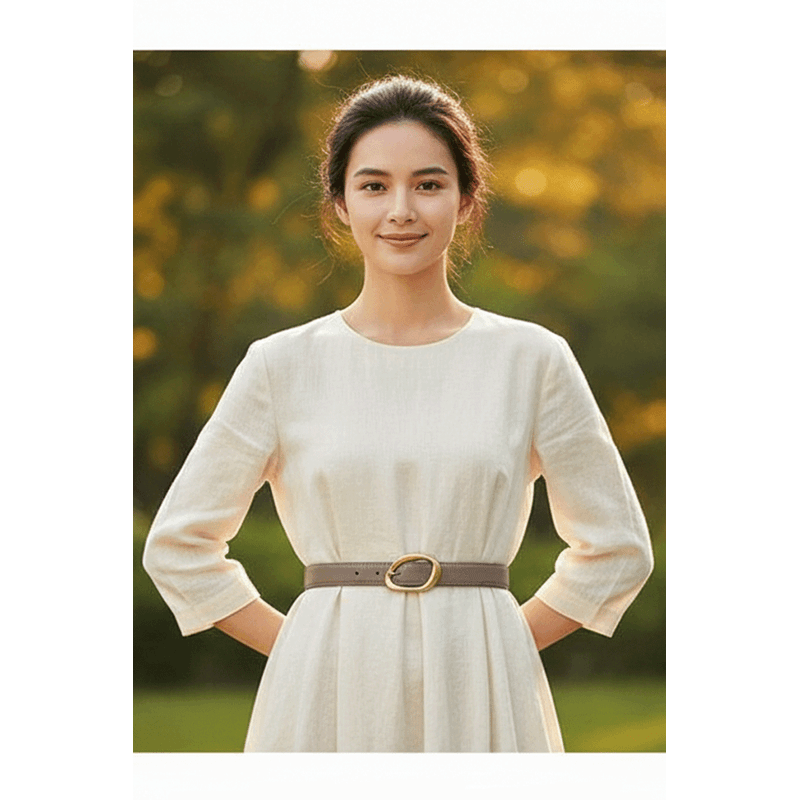 Fashion, accesorii si bijuterii - Femei - Accesorii femei - Curele femei - Set 4 Curele pentru Femei din Piele Ecologica de Calitate Superioara si Catarama Aurie, Negru, Maro, Gri si Crem, 110 cm - Infinity.ro