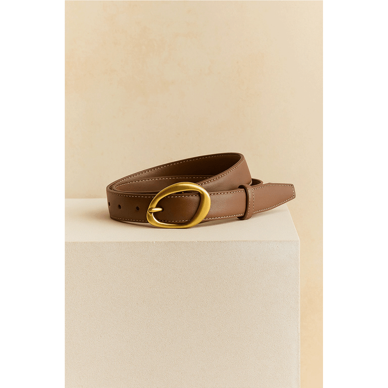 Fashion, accesorii si bijuterii - Femei - Accesorii femei - Curele femei - Set 4 Curele pentru Femei din Piele Ecologica de Calitate Superioara si Catarama Aurie, Negru, Maro, Gri si Crem, 110 cm - Infinity.ro