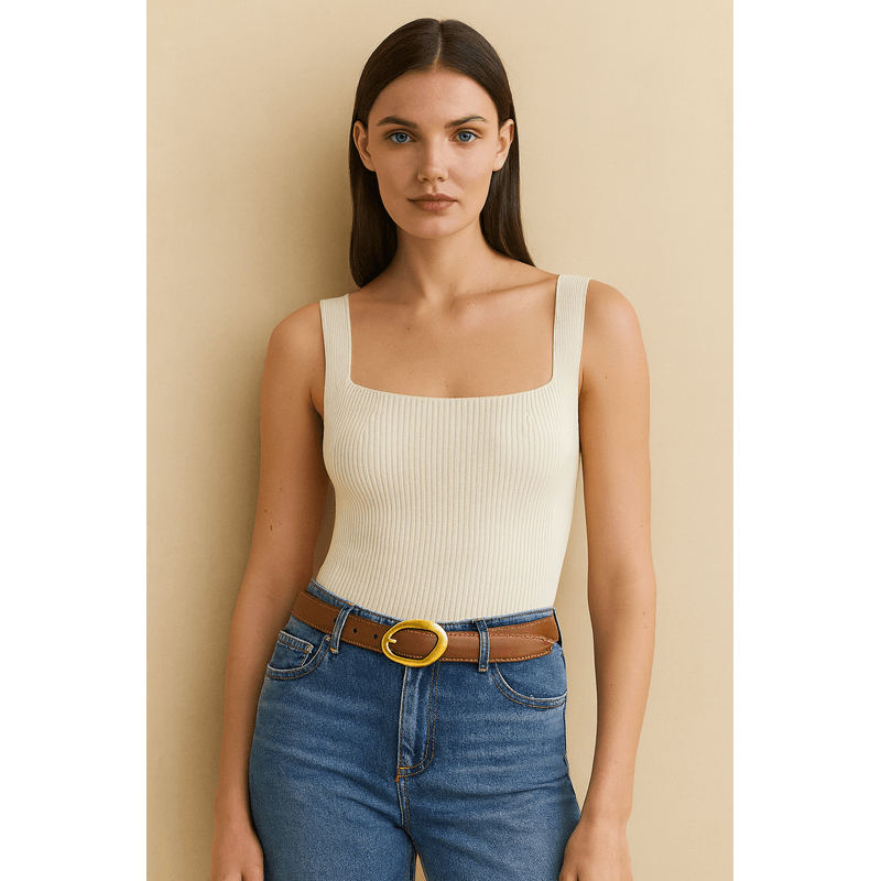 Fashion, accesorii si bijuterii - Femei - Accesorii femei - Curele femei - Set 2 Curele pentru Femei din Piele Ecologica de Calitate Superioara si Catarama Aurie, Negru si Maro, 110 cm - Infinity.ro