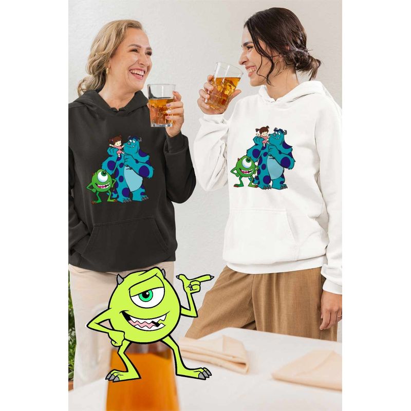 Fashion, accesorii si bijuterii - Femei - Imbracaminte femei - Hanorace femei - Hanorac Femei Monsters James Mike Boo, alb, marime 2XL - Infinity.ro